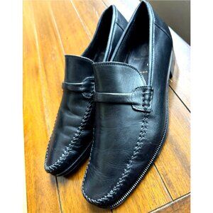 Bruno Magli Black Leather Loafers Men’s 11 Made in Italy